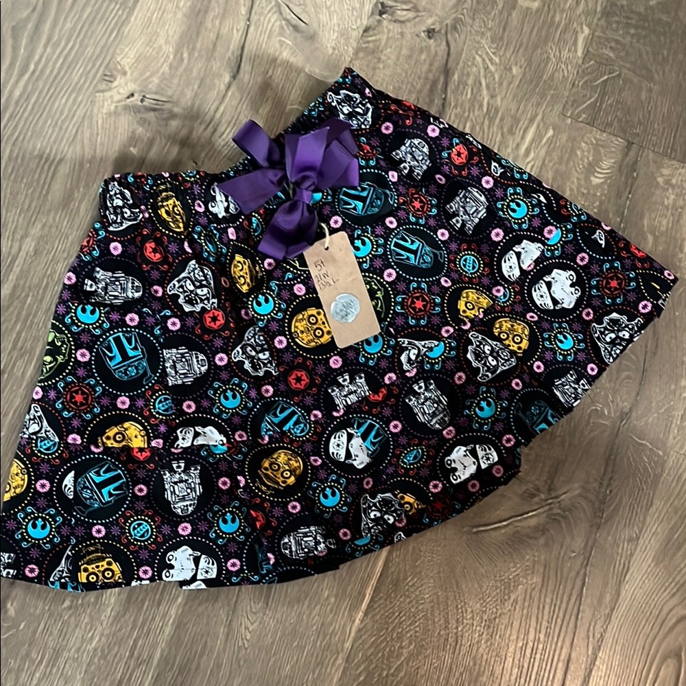 Colorful Star Wars Themed Skirt with Purple Bow